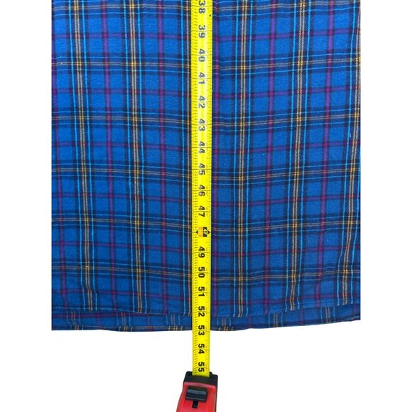 Vintage The Woolrich Woman Cottagecore Blue Plaid Flannel Nightgown Ruffle Trim - Picture 9 of 11
